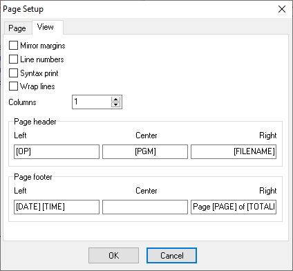 Page view setting